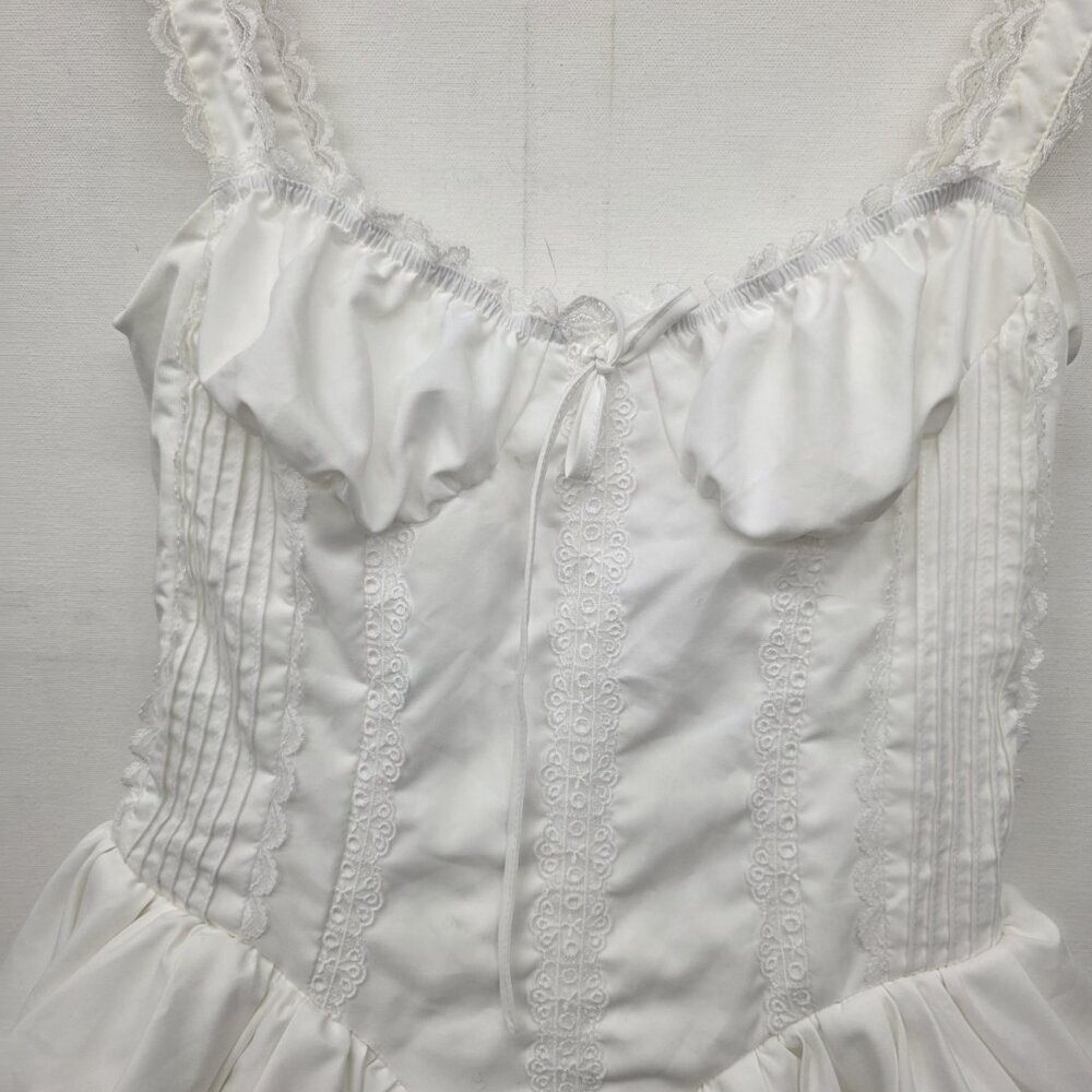 Shein Bae Sleeveless Pleated Dress White Women's Size 6 Medium NWT - Picture 3 of 13